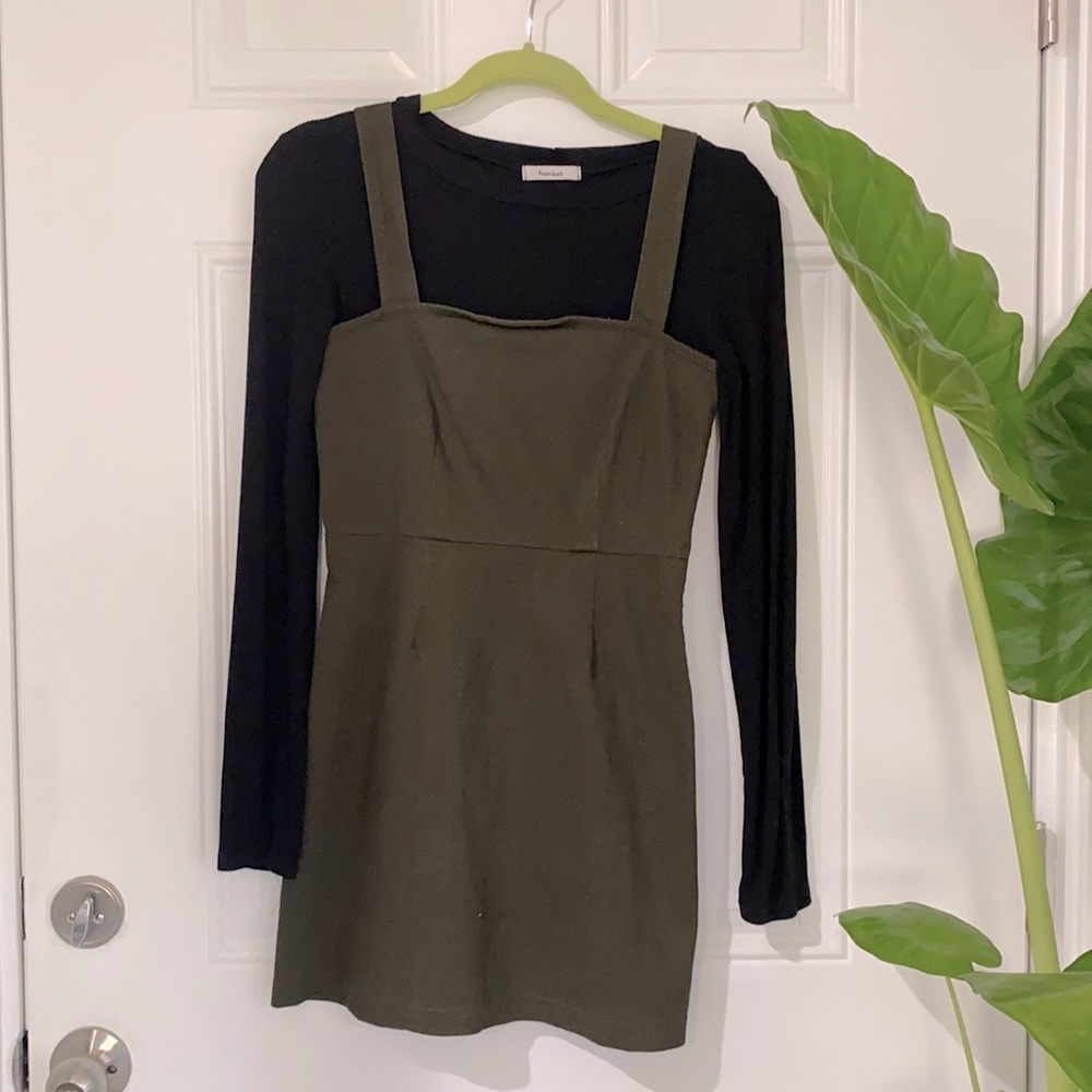 Olive green jumper dress